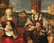 卢卡斯 凡 莱登 : Madonna and Child with Mary Magdalene and a Donor